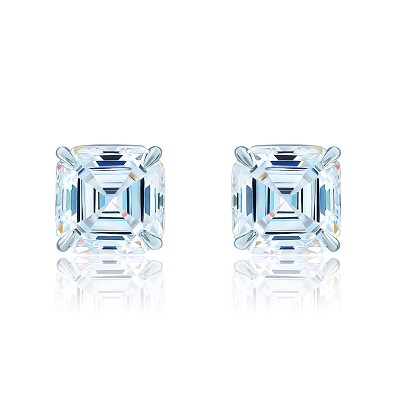 Gold 18K stud earrings with moissanites KOJEWELRY 5172