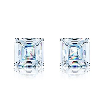 Fold 18K studs Asscher KOJEWELRY 5124