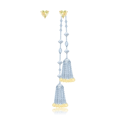 Earrings HYDRANGEA  Two tassels 61001