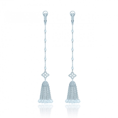 Earrings Tassel ft Hydrangea KoJewelry 61700