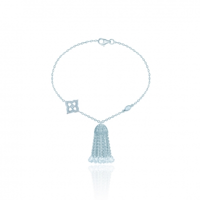 Hand bracelet TASSELS ft. HYDRANGEA silver 925  KOJEWELRY  41400