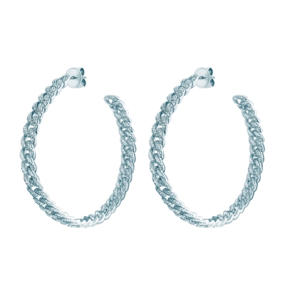 Earrings-Hoops PAVE CHAINS  silver 925 KOJEWELRY 21700