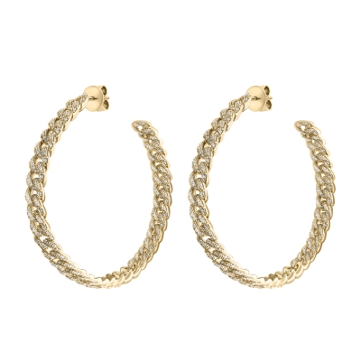 Earrings-Hoops PAVE CHAINS  silver 925 KOJEWELRY 21710Y