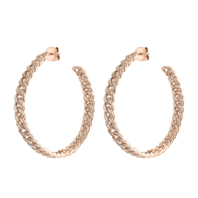 Earrings-Hoops PAVE CHAINS  silver 925 KOJEWELRY 21720R