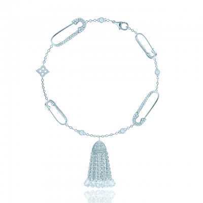 Bracelet Pins with Tassel, silver 925, CZ. KOJEWELRY  610067