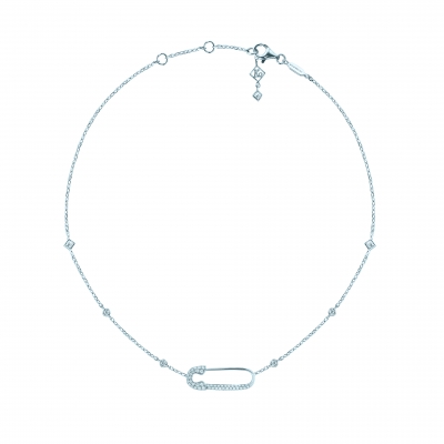 Necklace 1 PIN, silver 925, CZ. KOJEWELRY  610082