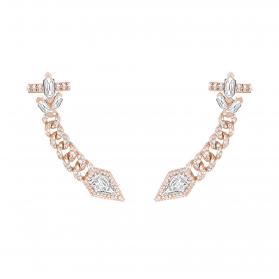 Ear-cuff Pave Chains ft. Moi et Toi, silver 925, CZ. KOJEWELRY  610121