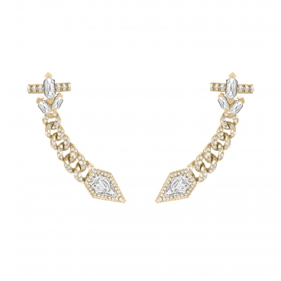 Ear-cuff Pave Chains ft. Moi et Toi, silver 925, CZ. KOJEWELRY  610122