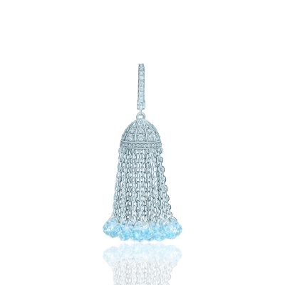 Tassel pendant, silver 925, natural topaz. KOJEWELRY  610125.