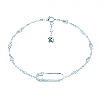 Anklet 1Pin, silver 925, CZ. KOJEWELRY  610135.