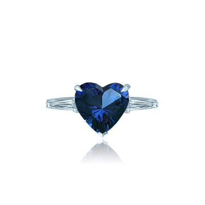 Ring Heart Mini blue sapphire color silver 925 KOJEWELRY 31107